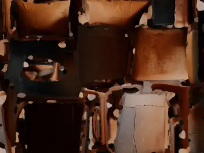 Elegant Vintage Leather Armchair 3D model