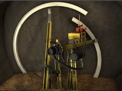 Tunnel Construction- Steel ribs process 3D model