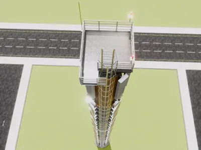 GSM and Solar Tower 3D model