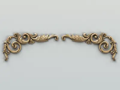 Carved decor corner 004 3D model