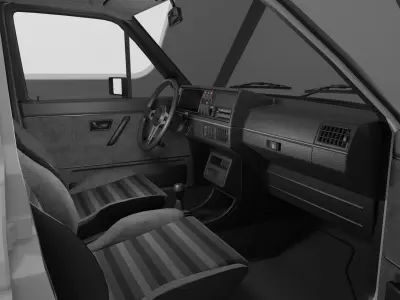 1980s Classic Car 3 Fully Featured Low-poly 3D model