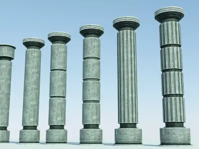 Classical Ancient Fantasy Columns Low-poly 3D model Free low-poly 3D model