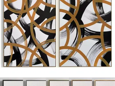 Plaster Two Photo Frame 265 Low-poly 3D model