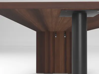 Wooden desk Free low-poly 3D model