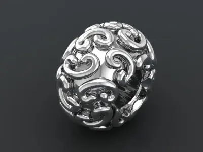 curl pattern charm 3D print model