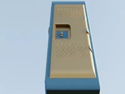 Low Poly Vault Locker Fallout Game Ready Low-poly 3D model