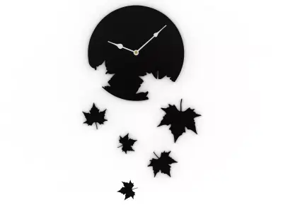 Falling Leaves Modern Wall Clock 3D model