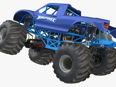 Monster Truck Bigfoot Generic Rigged 3D model