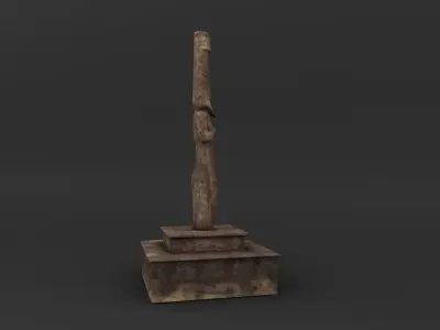 Idol A wooden statue 3D model