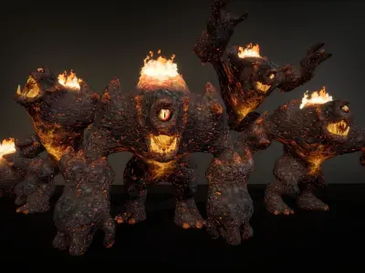 Hell Cyclop Low-poly game engine ready 3D model Low-poly 3D model