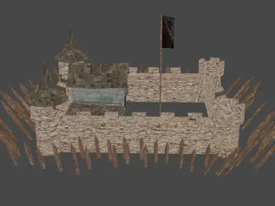 Castle Low-poly 3D model 5