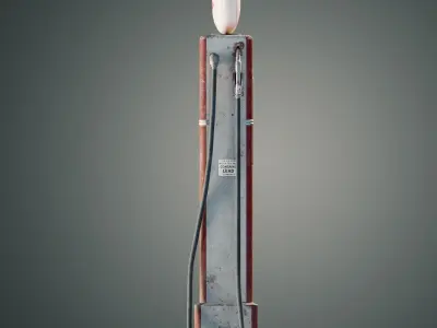 Old petrol pump Low-poly 3D model