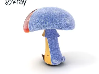Cracked Red-Cap Mushroom Rugged Texture model pack Low-poly 3D model