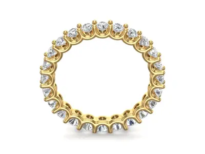 U Shaped Eternity Ring 3 point 1 mm stone size swiss 19 and EU59 3D print model