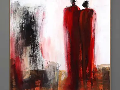 Plaster two square photo frames 58 Low-poly 3D model