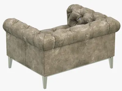 Restoration Hardware Italia Chesterfield Leather chair 3D model