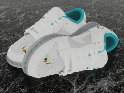 NIKE DUNK LOW ICE 3D SHOES Low-poly 3D model