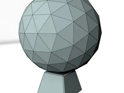 Crystal Football Trophy Low-poly 3D model