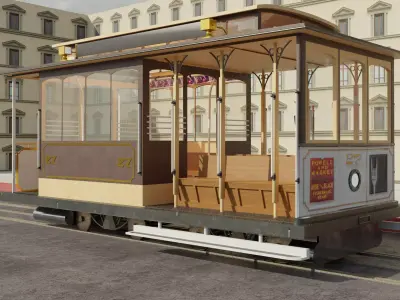 Cable Car San Francisco By SouthcalSceneries Low-poly 3D model