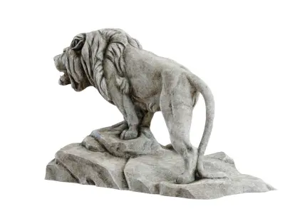 Lion Sculpture Low-poly 3D model