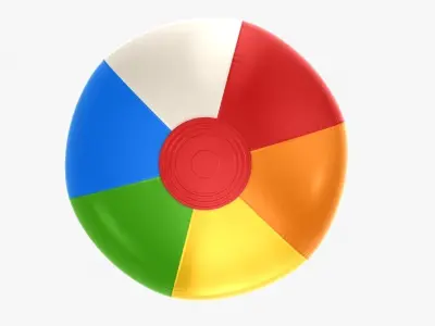 Beach Ball Low-poly 3D model 4