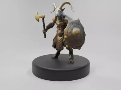 Goat Warrior 3D Model Mythical Fantasy Character Low-poly 3D model