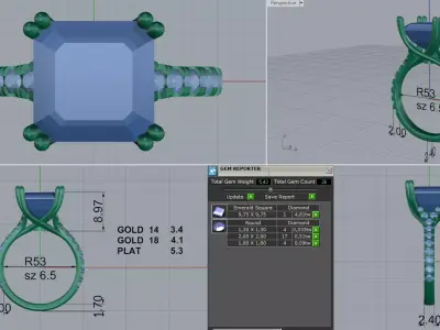 Luxury engagement ring 3D print model