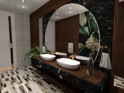 modern bathroom Low-poly 3D model