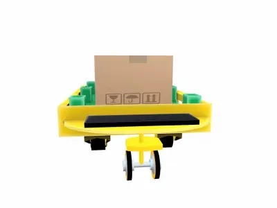 Industrial Trolley Low-poly 3D model