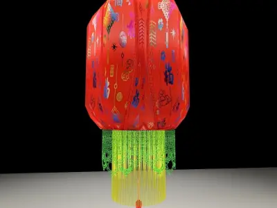 Chinese Red Lantern 3D model 14