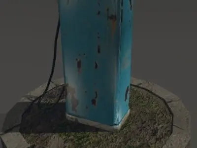 Old gas pump Low-poly 3D model