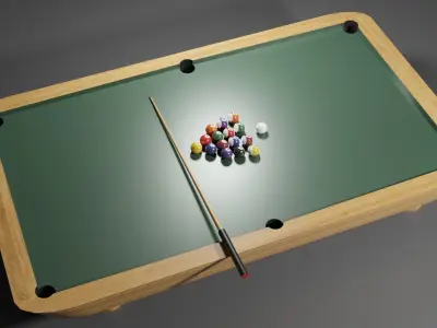 Billiard Pool Table Low-poly 3D model