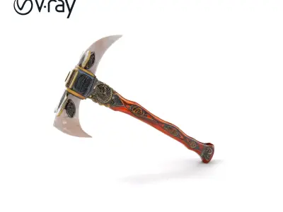 Fantasy Enchanted Axe Model Pack Low-poly 3D model
