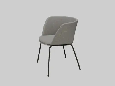 Verve 4 leg-Grey fabric Low-poly 3D model