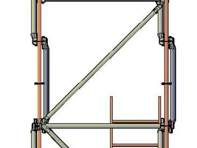 Model of scaffolding on flanges 3D model
