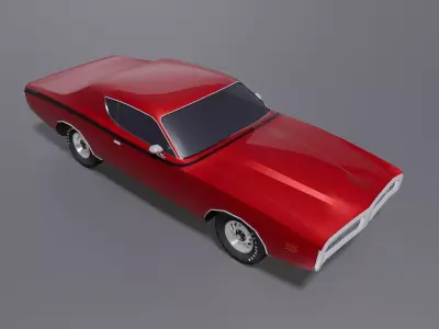 Dodge Charger 1971 Low-poly 3D model