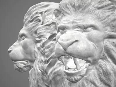 Lions heads 3D model