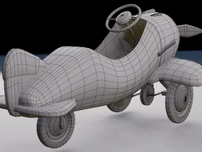 Vintage Airplane Pedal Car 3D model
