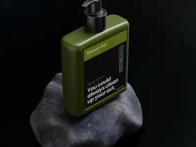 Luxury Shower Gel Bottle Packaging 3D model