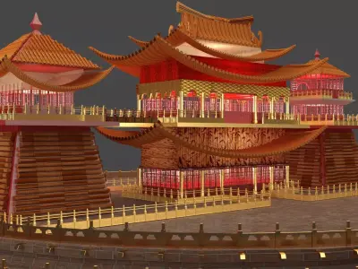 Chinese ancient palace  house 3D model