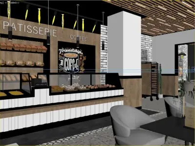 Bakery Patisserie Shop 3D Scene 3D model