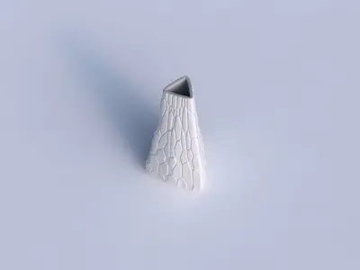 Vase puffy tipped triangle with organic cells 3D print model