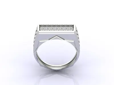 Print Ready STL 3DM  Gents Rings Diamond Men Ring  3D print model 70