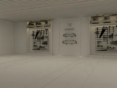 Car studio interior 3D model