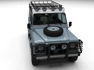 Land Rover Defender 110 Utility Station Wagon w interior 3D model