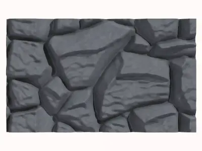 River Rock Retaining Wall Section 3D model
