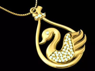 Radiant Swan Pendant  3D print model