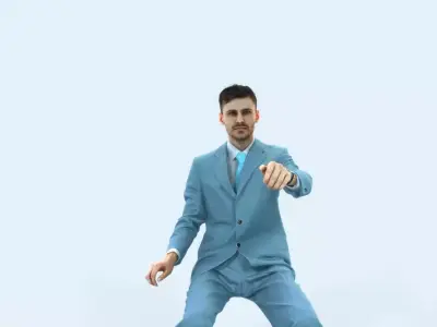 Posture 20L Driver Driving Sitting Elegant Man Low-poly 3D model