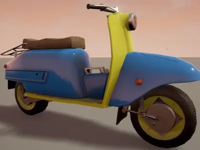 Low poly Scooter Low-poly 3D model