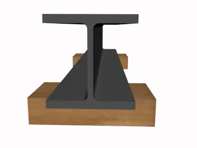 W4 Wide Flange Beam 3D model